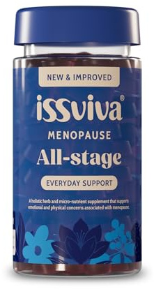 Issviva Sage, Saffron, Vitamin B6, B12, D3, Zinc & More | Menopause Support Gummies for Women | Relief for Hot Flashes, Fatigue, Mood Swings | Vegan Berry Flavour