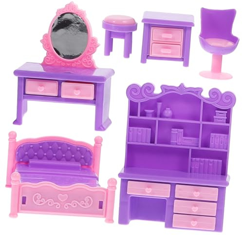 BESPORTBLE Kleiner Puppenhaus Möbel Satz mit Zierlichem Kleiner Sofa aus Robustem Kunststoff Klassisch und Realistisch zur Dekoration im Puppenhaus und Weihnachtszeit