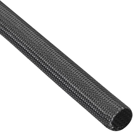 QUARKZMAN 1 Pz Intrecciata Guaina Per Cavi Elettrici, 8mm x 10m, Guaina alta temperatura in fibre di vetro alcali-free, Tagliabile Nascondi Cavi, Cable Management Per TV, Auto, Casa, Nero
