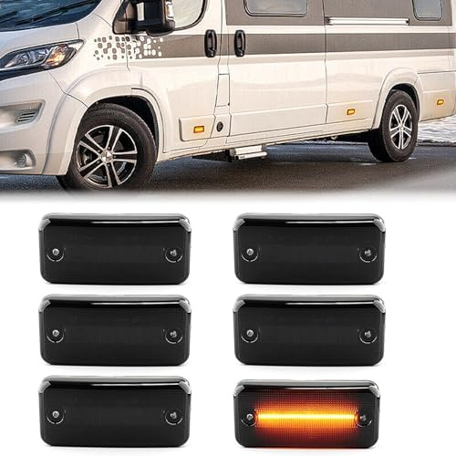 Hanured 6X LED Seitenblinker Marker Blinker Bernsteinfarben Lichter, Seitenblinker Led Blinker Seitenmarkierung für Fi.at Ducato Peugeot Boxer Citroen Jumper Relay Daily Box Van