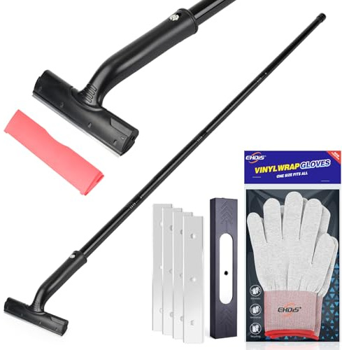 EHDIS Adjustable Razor Blade Scraper, 15''-58'' Long Handle 6 Blade Scraper Tool with 20 Double-Edge Blades for Cleaning Paint, Caulk, Adhesive,Painting Stripping Tools, Tile, Floors, Walls