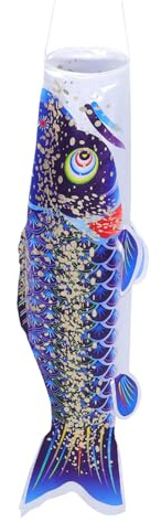 AKOOSY Japanischer Koi Windsack 100cm Wetterfeste Karpfenflagge Aus Robustem Material Hängende Außendekoration Für Garten Terrasse Und Zuhause