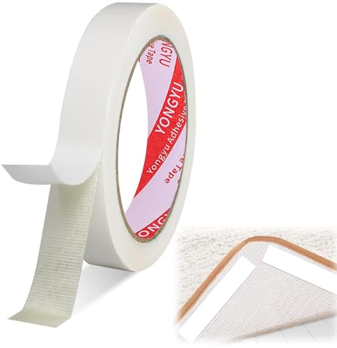 NOOYNOEO 15mmx20m Double Sided Fabric Tape, Multifunctional Double Sided Tape, Double Sided Carpet Tape, Double Sided Tape for Clothes, Double Sided Mounting Tape for Furniture fixation, DIY Crafts