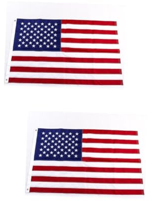 VICASKY 2 Pièces Drapeau Américain Brodé Oxford Étoile Appliquée Résistante pour Extérieur Drapeau Us Stick Flag