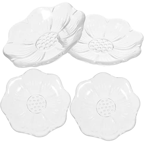 Healifty Sottobicchiere in Vetro Trasparente per tè Piattini da tè Multiuso Resistenti Set da 4 Pezzi per Casa Sala da Bar e Ristorante