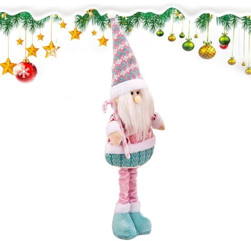 Christmas Decoration Garden Gnome, Pink Gnome Figurine, Cute Room Decoration, Table Gnome Decoration for Party, Living Room, Kitchen, Desk, Fireplace
