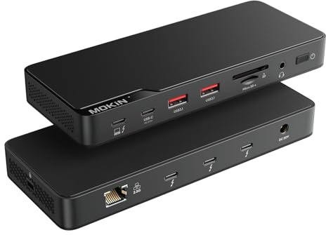 Thunderbolt 4 Docking Station with 85W Charging, Dual Monitor Dock for Laptops, 8k@30hz Hdmi, 3*TB4 Ports 40Gb/s, USB A/C, 2.5GbE Ethernet, Audio, SD