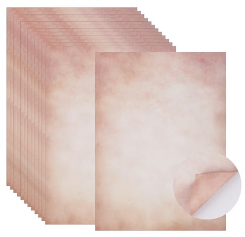 50 Blatt Vintage Briefpapier,Urkundenpapier 210 × 285 mm 100 g/m² Bedruckbar Beidseitig,Altes Papier, Mittelalterliches-Papier für Einladungen und Briefe für Liebesbrief,Geburtstag(Stil4)