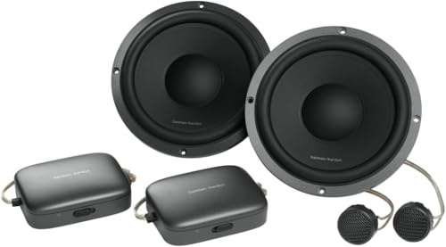 Harman Kardon Flow 600CF 6.5 in / 16 cm Altavoces de Componentes Auto | 120 W RMS / 360 W pico, 91 dB, 4 ohmios, 45 Hz-40 kHz - sistema 2 vías con cono DCC Plus One y tweeter seda