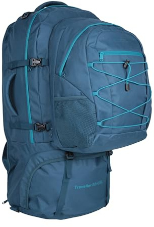 Mountain Warehouse Traveller 60L + 20L Travel Backpack Dark Tea ONE | Large Waterproof Rucksack with Built-in Rain Cover, Detachable Daypack & Comfy Adjustable Back Support, For Hiking & Trekking
