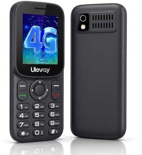 Uffylle Téléphone Portable Senior Débloqué, 4G Double SIM Téléphone Portable Personnes âgées avec Grandes Touches, 1.8 LCD Écran, Bouton SOS, Haut Volume, USB-C