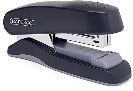 Rapesco 1064 Flat Clinch Grapadora Metálica de Grapado Plano, Capacidad de 25 Hojas, Negro