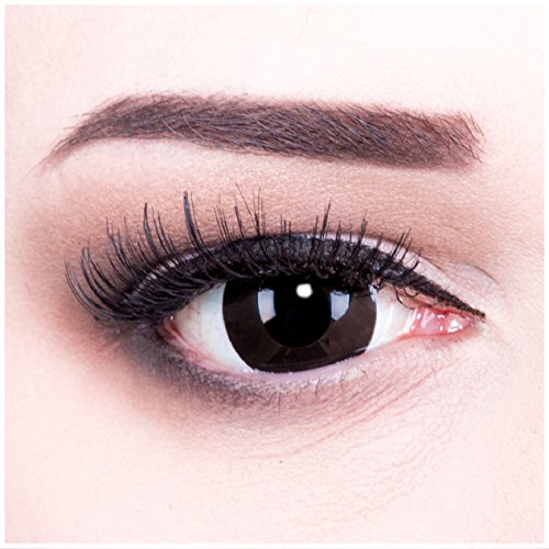 Funnylens 1 Paar farbige schwarze 17 mm Crazy Fun black out Jahres Kontaktlinsen. perfekt zu Halloween, Karneval, Fasching oder Fasnacht mit gratis Kontaktlinsenbehälter ohne Stärke!