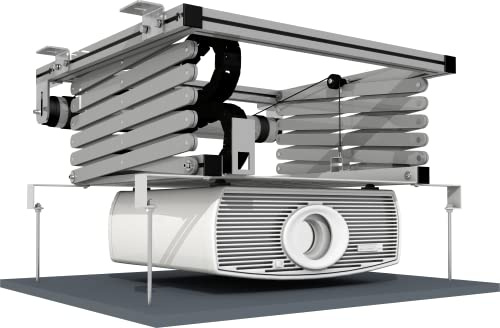 celexon elektrischer Beamer-Deckenlift PL2000+ | Hub max. 196cm ausfahrbar | höhenverstellbare Projektor-Halterung, bündiger Abschluss | für abgehängte Decken geeignet, inkl. Wandschalter