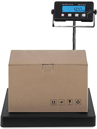 Steinberg System 300 kg / 50 g Digitale Paketwaage Plattformwaage mit LCD Display Digitalwaage 40 x 40 cm Abschaltautomatik