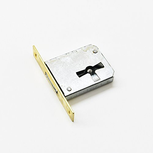 Möbelschloss mit Messingstulpe eckig (Rechts, Dornmaß 30mm)