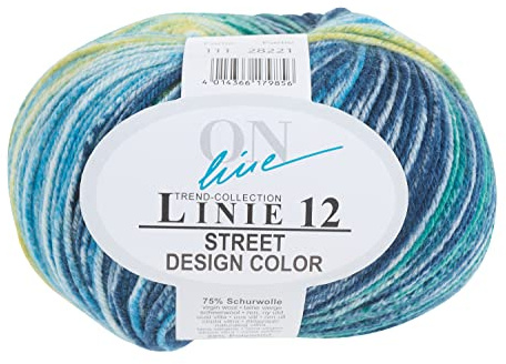 Online Wolle Street Design Color Linie 12 50g 210m Lauflänge 75% Schurwolle 25% Polyamid Farbe 111