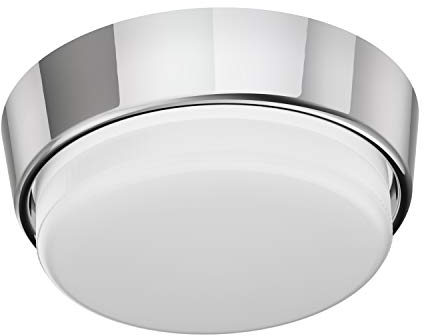 ledscom.de GX53 Lampen-Fassung INEL chrom glänzend rund 90mm Ø + LED Lampe 541lm warm-weiß 3-Stufen Dimmen ohne Dimmer mit Lichtschalter