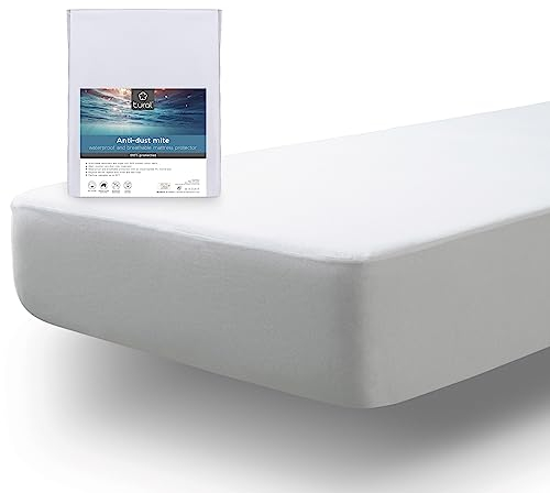 Tural - wasserdichter und atmungsaktiver Anti-Milben-Matratzenschoner. Matratzenbezug aus Frottee, 100% Baumwolle. Schutz gegen Milben, Bakterien und Pilze. Größe 90x190/200cm