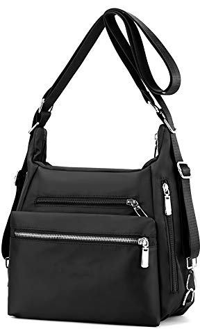 YANAIER Rucksack Tasche Damen 3 in 1 Handtasche Schultertasche Stilvolle Multifunktionale Umhängetaschen für Reise Outdoor Alltag Schule Einkauf Schwarz