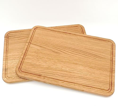 JOWE Jausenbrett aus Eiche | 2 Stk Holzbretter aus Eiche 30x20 cm | Rechteckiges Servierbrett aus Holz | Made in Austria