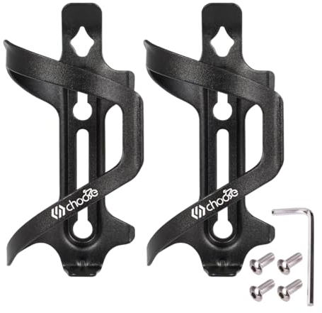 Chooee portabidon para Bicicleta, 2 Pares Lateral portabidones para MTB, Aluminio Portabidón Carretera Bici Negro