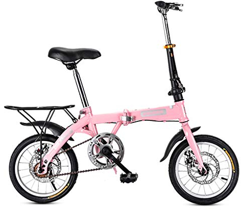 ZDXC Mini Faltrad Rennrad Erwachsene Männlich Studentin Fahrrad City Bike Rosa 16 Zoll