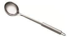 Radhna Indian Traditional Stainless Steel Silver Kadchi with Matt Finish Long Handle Cooking Kadchi Kitchen Tool for Home and Restaurant Serving Spoon