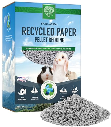 Small Pet Select Recycled Paper Pellet Bedding, Litter for Rabbit, Guinea Pig, Hamster, Bunny and Other Small Animals, 10lb
