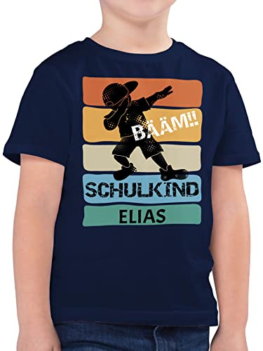 Geschenk mit Namen personalisiert by Shirtracer - Kinder T-Shirt Jungen - Junge - Bääm Schulkind Geschenk Einschulung Geschenke Schulanfang Geschenk Schuleintritt I Schuleinführung