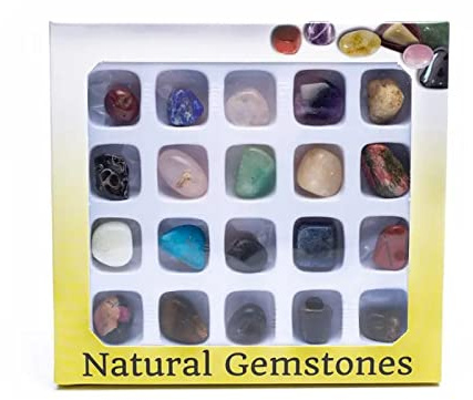 Chakra - Set di pietre curative con 20 pietre burattate