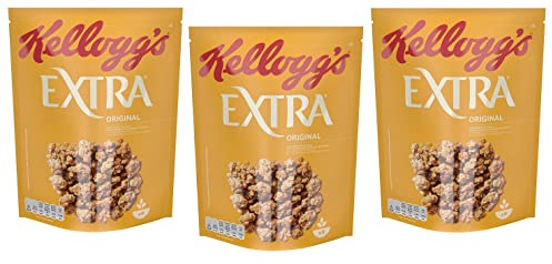 3x Kellogg's Extra Original Knusprige Haferflocken 100% Vollkorn 375g-Packung