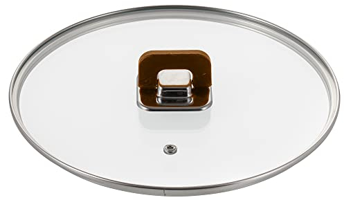 DANA TRADING NCWSTKBR26LID NutriChef 3.7 Quart Sautepan Pot-See-Through Tempered Glass Lids, Works with Model: NCCWSTKBR (Brown), 18/8 Stainless Steel