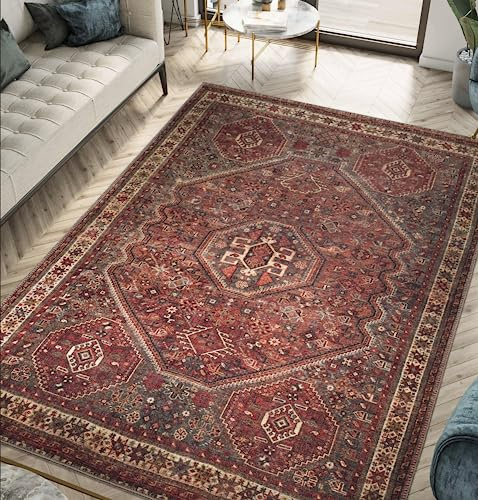 Keen Home Design 3x5 Rug - Machine Washable Entry Rug with Non-Slip Backing, Ideal for Enteryway, Kitchen, Bathroom, Laundry Room - Vintage, Easy Clean, Durable, Low Pile Rug - (3' x 5')
