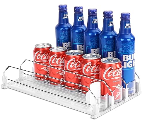 BingoHive Automático Dispensador Latas Nevera Organizador Latas Frigorífico Refrigerador Cocina Despensa Almacenamiento 15 latas de tamaño estándar de 330ML 440ML 500ML Cerveza Soda Refrescos Bebidas
