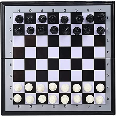 RUTAVM Schach Schachbrettspiel 7,8 Magnetschach, Faltbares Reise-Schachspiel, Tragbares ABS-Schachbrett Tischspiel