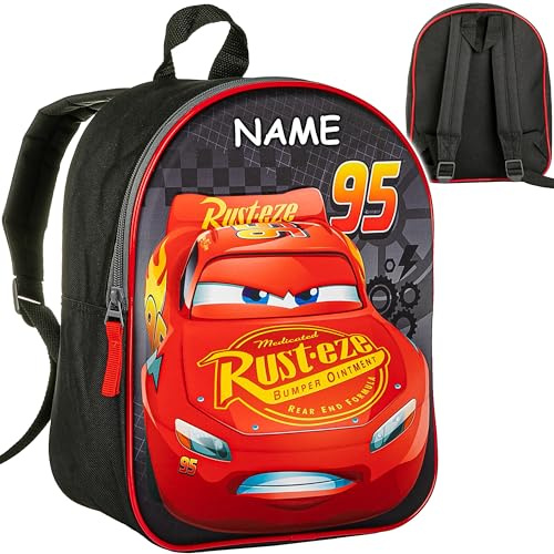 alles-meine.de GmbH Kinder - Reiseartikel & Taschen - Verschiedene Artikel frei wählbar - 3D Effekt - Kinder Rucksack - Cars - Auto - Lightning McQueen - inkl. Name - Tasche - wa..