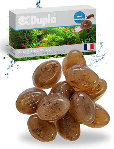 Dupla Gel-O-Drops Red Mosquito I 12 x 2 g I Mangime per pesci gelatina con larve di zanzara rosse, mangime per pesci ornamentali facilmente dosabile, mangime ricco di sostanze nutritive per acquario