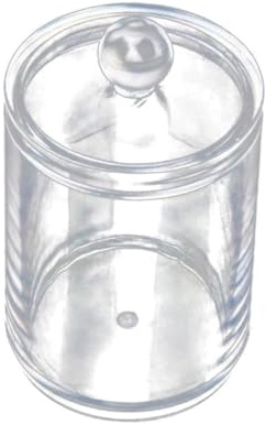 PRETYZOOM 2pezzi Dispenser Per Batuffoli Di Cotone in Acrilico Trasparente Contenitore Per Tamponi Di Cotone Organizer Da Bagno Coperchio Ermetico Per Dischetti Struccanti e Accessori Per Tr