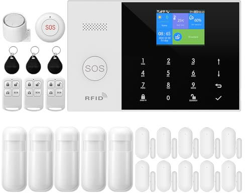 XNY 4G and WiFi Wireless Home Alarm System, 24-Piece-Kit DIY Burglar Alarm System for Home Security with App Control, Door Window Sensor, Motion Detector,Work with Google Assistant and Alexa