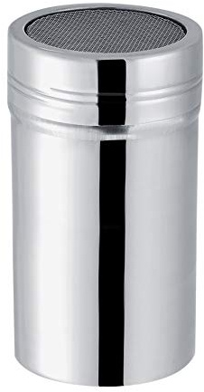 Coctelera de Cacao en Polvo de Acero Inoxidable de Primera Calidad, Tamiz de Azúcar Glas, Perfecto para Uso en Cocina y Repostería (L 80mm)