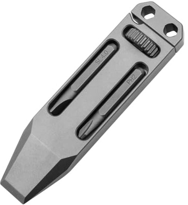 Carriere TC4 Titanium Alloy Multi-Function Pry Bar Corkscrew Screwdriver Mini Wrench Crowbar Pocket Tool Pendant