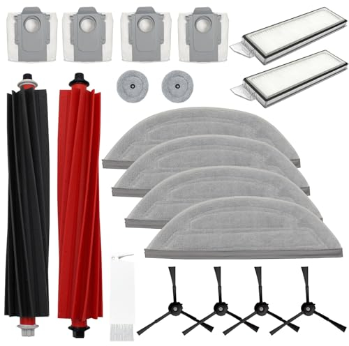 Ersatzteile für Roborock S8 MaxV Ultra - 19-teiliges Zubehörset mit Seitenbürsten, Hauptbürsten, Filter, Staubbeuteln, Seitentüchern und runden Tüchern, Ersatzteile für Kehrmaschinen