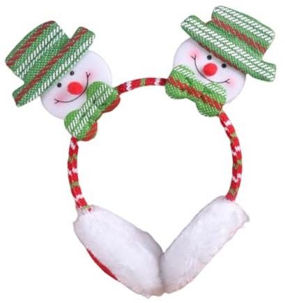 CHUANGOU Noël Cache-Oreilles Chaud Peluche Cache-Oreilles Ajustables Hiver（Noël Bonhomme de Neige ）