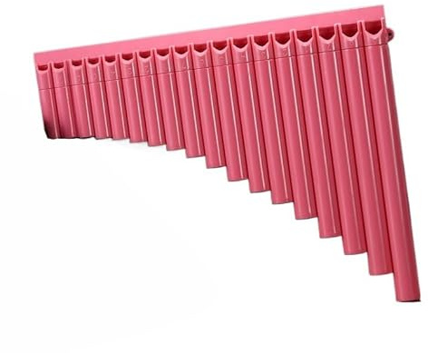 Panflöte aus Bambus Panflöte 18 Rohre C Key Instrument Leicht zu erlernende gebogene Panflöte Spielen ABS(Red)