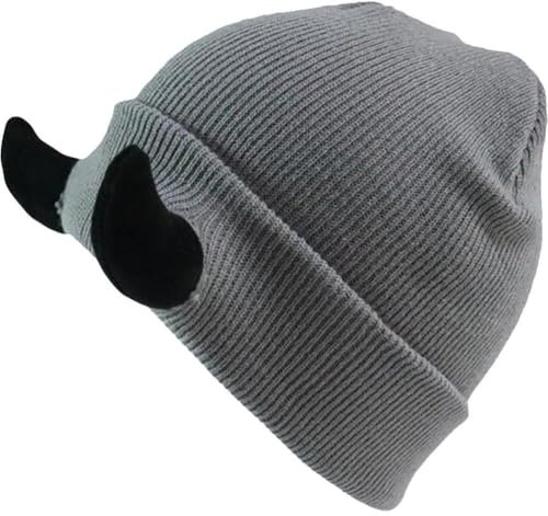 Keuyeo Devil Horns Herrenmütze, Strickmütze Hörnern, Damen Hip Hop Daemon Horns Cap Für Winter, Warm, Ski, Outdoor, Scuttle