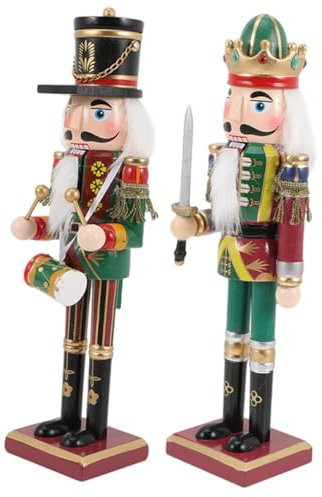 Amosfun 2pièces Casse-Noisettes de Noël Bois Décorations de Noël Lot de Design Réaliste pour Intérieur