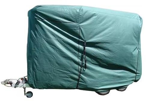 Horse Box Trailer & Tow Hitch Cover Water Resistant 4-Ply Protective Horse Trailer Full Cover Weather Protection 3.7x2.25x2.8m (Green)