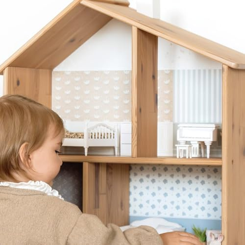 LIMMALAND Möbelfolie für IKEA FLISAT Puppenhaus - Nordisch Blau | Wiederablösbar & blasenfrei anzubringen · farblich abgestimmtes Design · Made in Germany