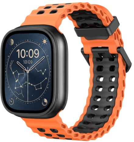 Astorgos Ocean Watch Band Compatible with Apple Watch 42/44/45/46/49mm | For iWatch Ultra 3/2/1, S11/10 9/8/7/6/5/4/3/2/1, SE3/2/1, for Men and Women, Breathable, Sport Strap, Soft Silicone, Bicolor